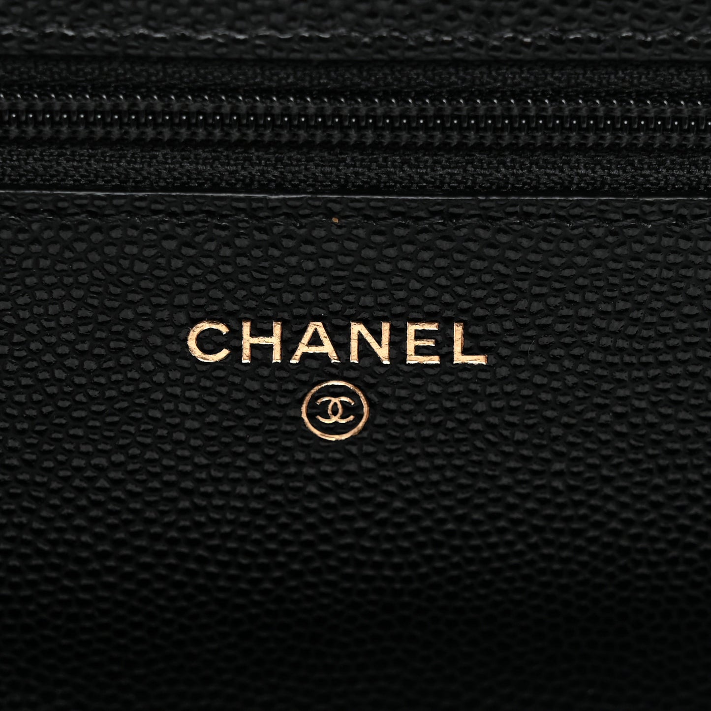 Caviar Quilted Crystal CC Wallet On Chain WOC Black