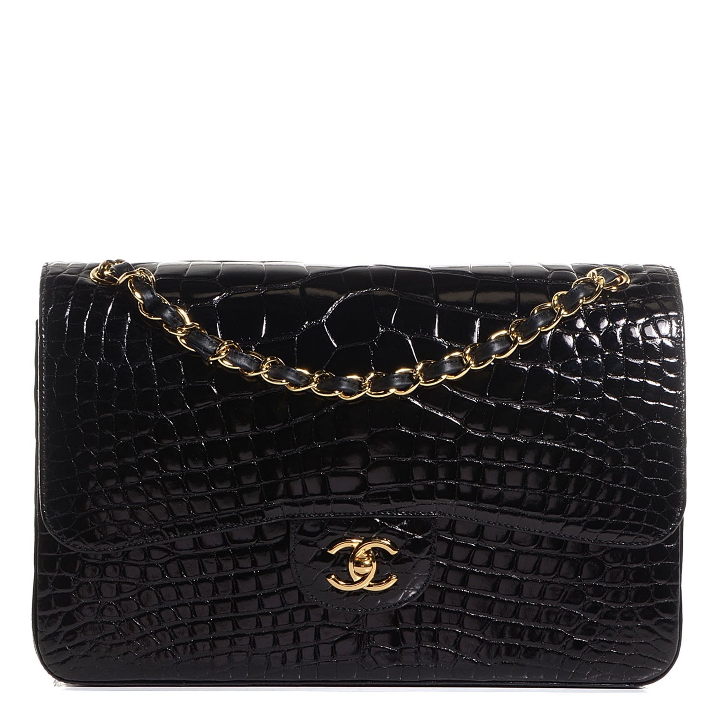 Alligator Jumbo Double Flap Black