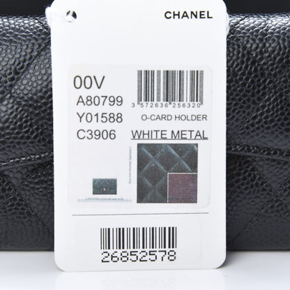 Chanel Caviar Quilted Flap Card Holder Wallet Black 13 of 13