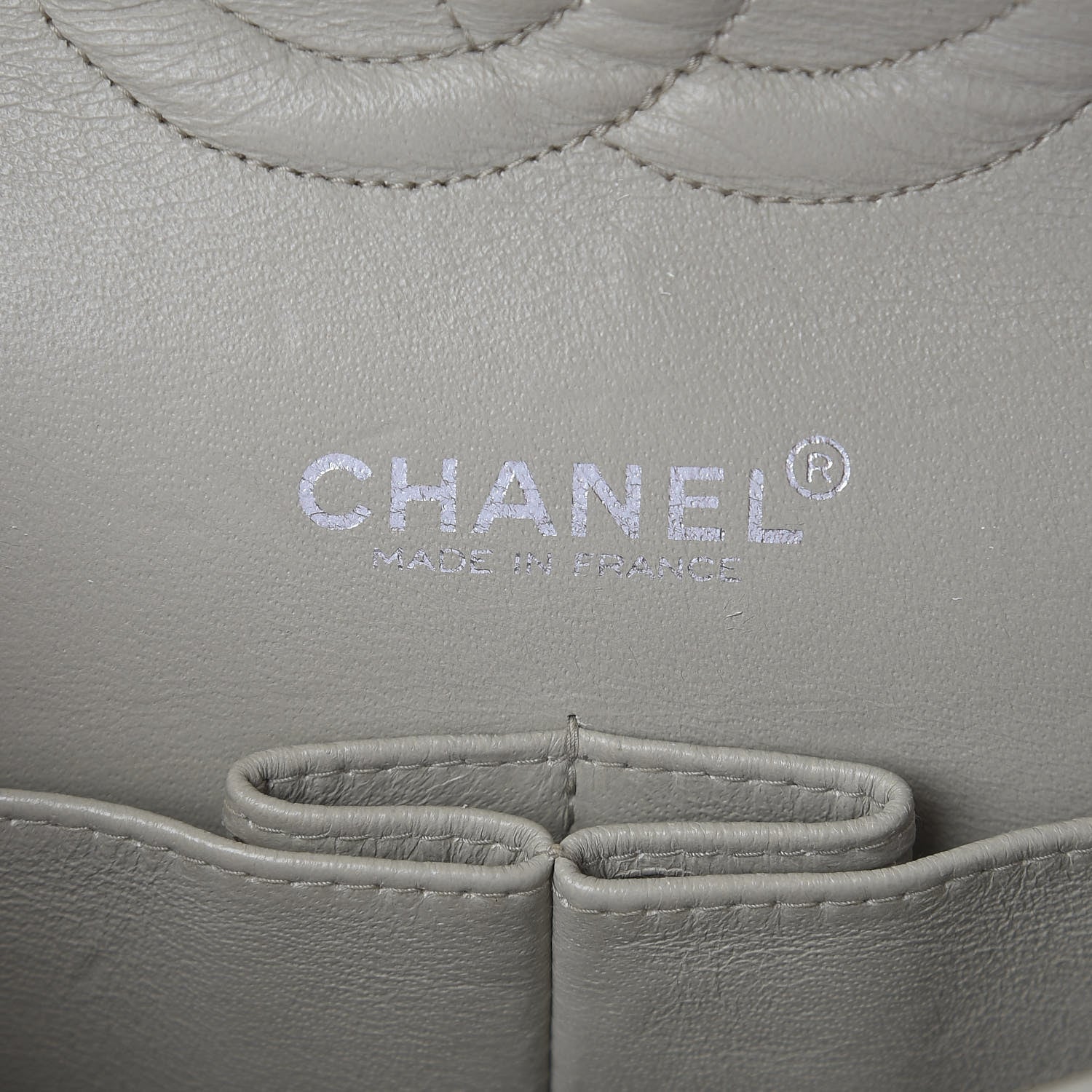 Chanel Lambskin Quilted Medium Double Flap Light Grey 8 of 9