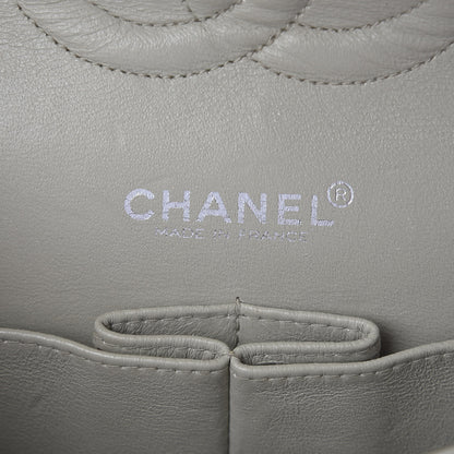 Chanel Lambskin Quilted Medium Double Flap Light Grey 8 of 9