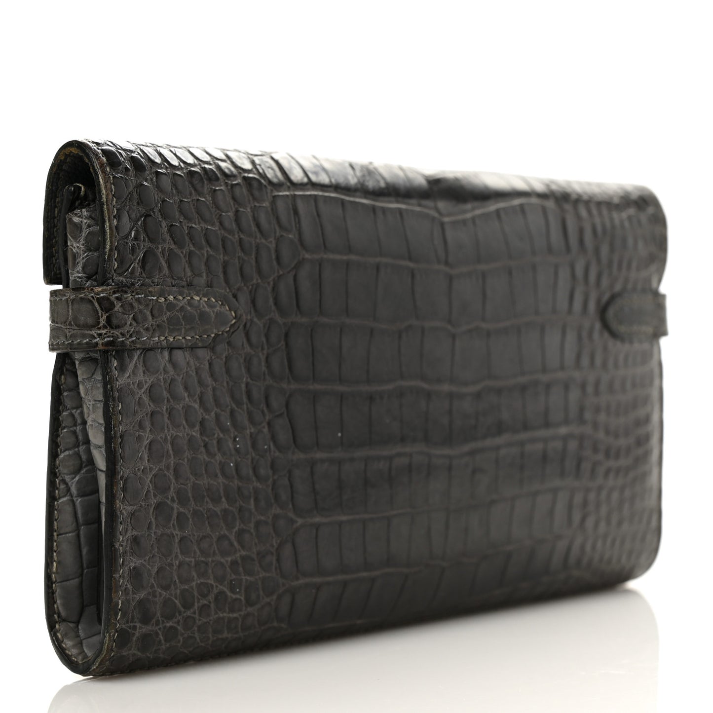 Matte Alligator Kelly Longue Wallet Graphite