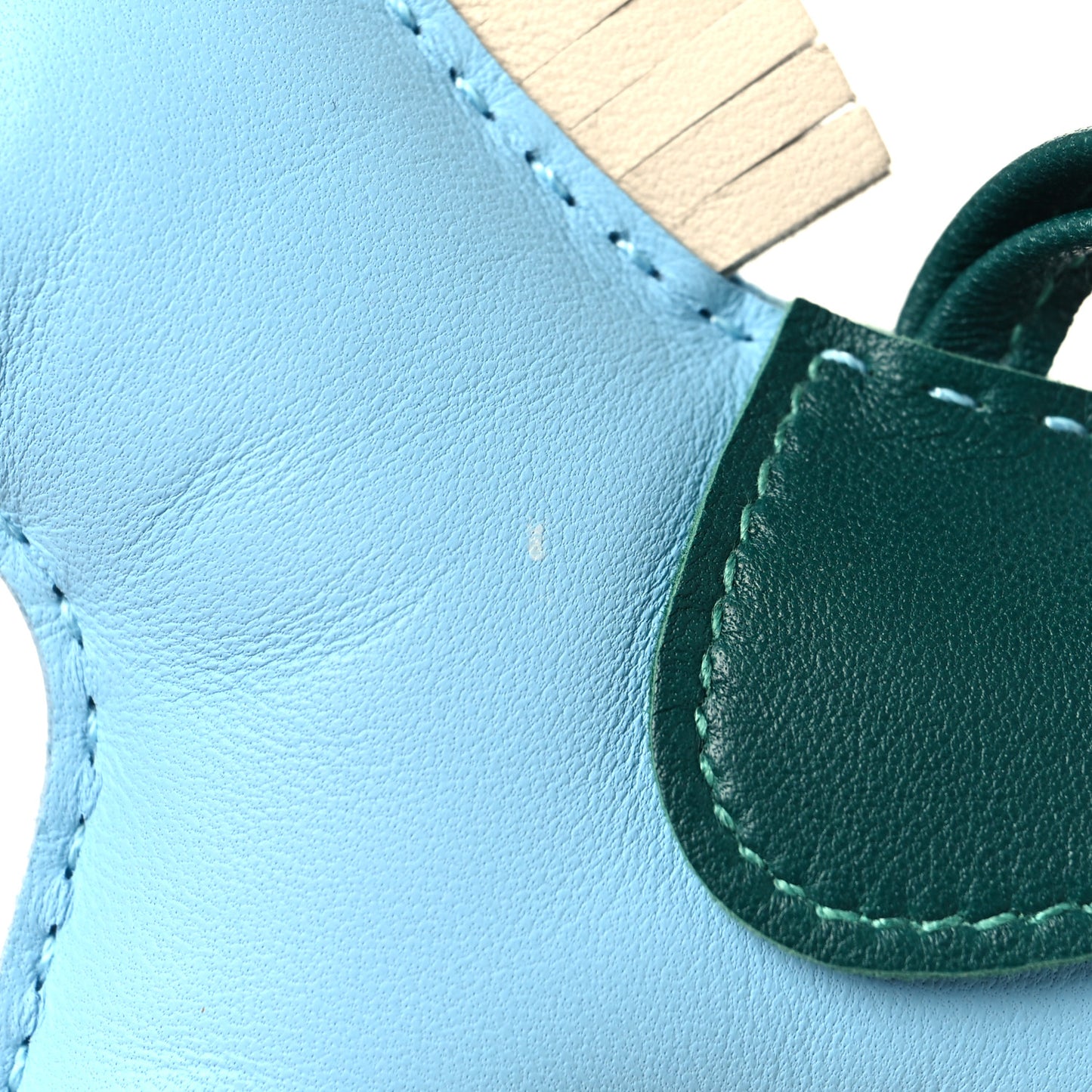 Milo Lambskin Grigri Rodeo Horse Bag Charm MM Celeste Malachite Craie