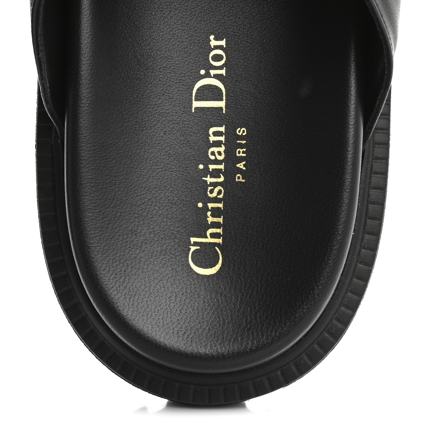 Christian Dior Lambskin Dioract 10mm Slide Sandals 41 Black