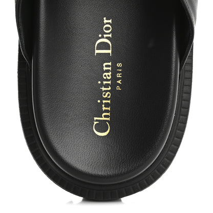 Christian Dior Lambskin Dioract 10mm Slide Sandals 41 Black 7 of 11