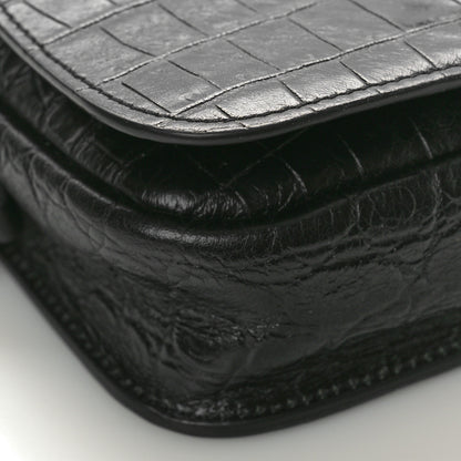 Saint Laurent Crocodile Embossed Toy Charlotte Messenger Bag Black 8 of 9