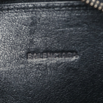 Balenciaga Calfskin Logo Print Cash Phone Holder Bag Black Red 6 of 9