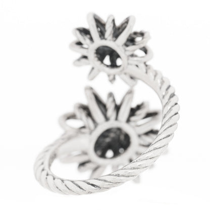 David Yurman Sterling Silver Diamond 28mm Open Starburst Ring 55 7.25 2 of 3