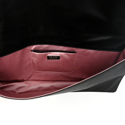 Prada Satin Pochette Clutch Black 5 of 8