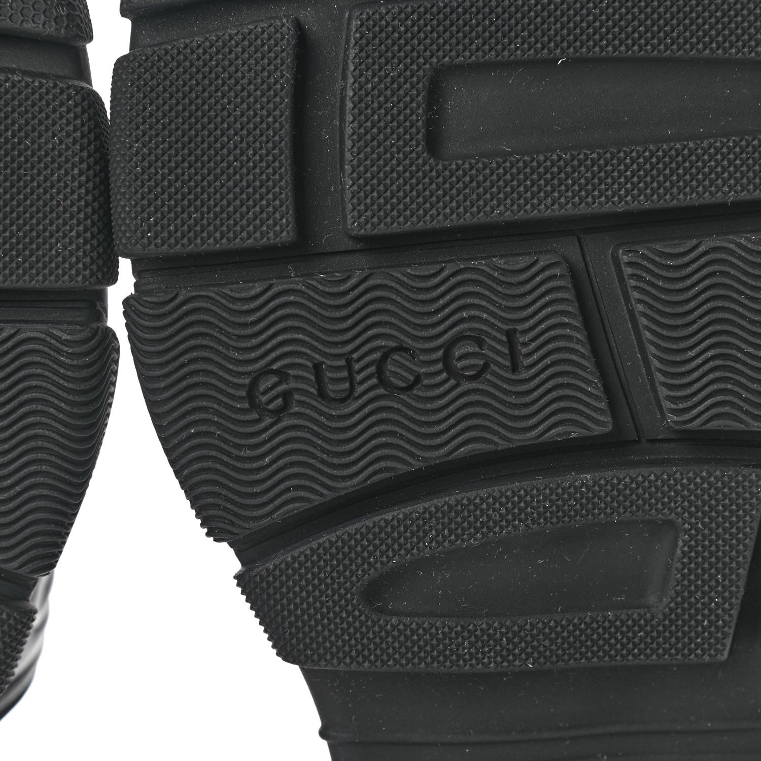 Gucci Nappa Grosgrain Logo Mens Velcro Chunky Slide Sandals 7 Black 6 of 7