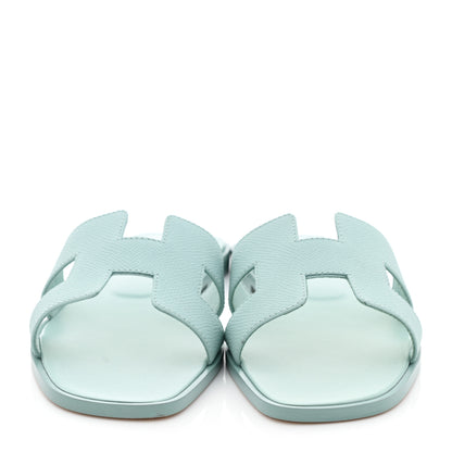 Hermes Epsom Oran Sandals 39 Vert Embrun 2 of 9