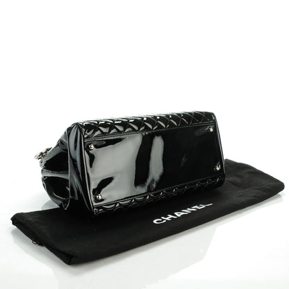 Chanel Patent Quilted Large Just Mademoiselle Bowling Bag Black 4 of 7