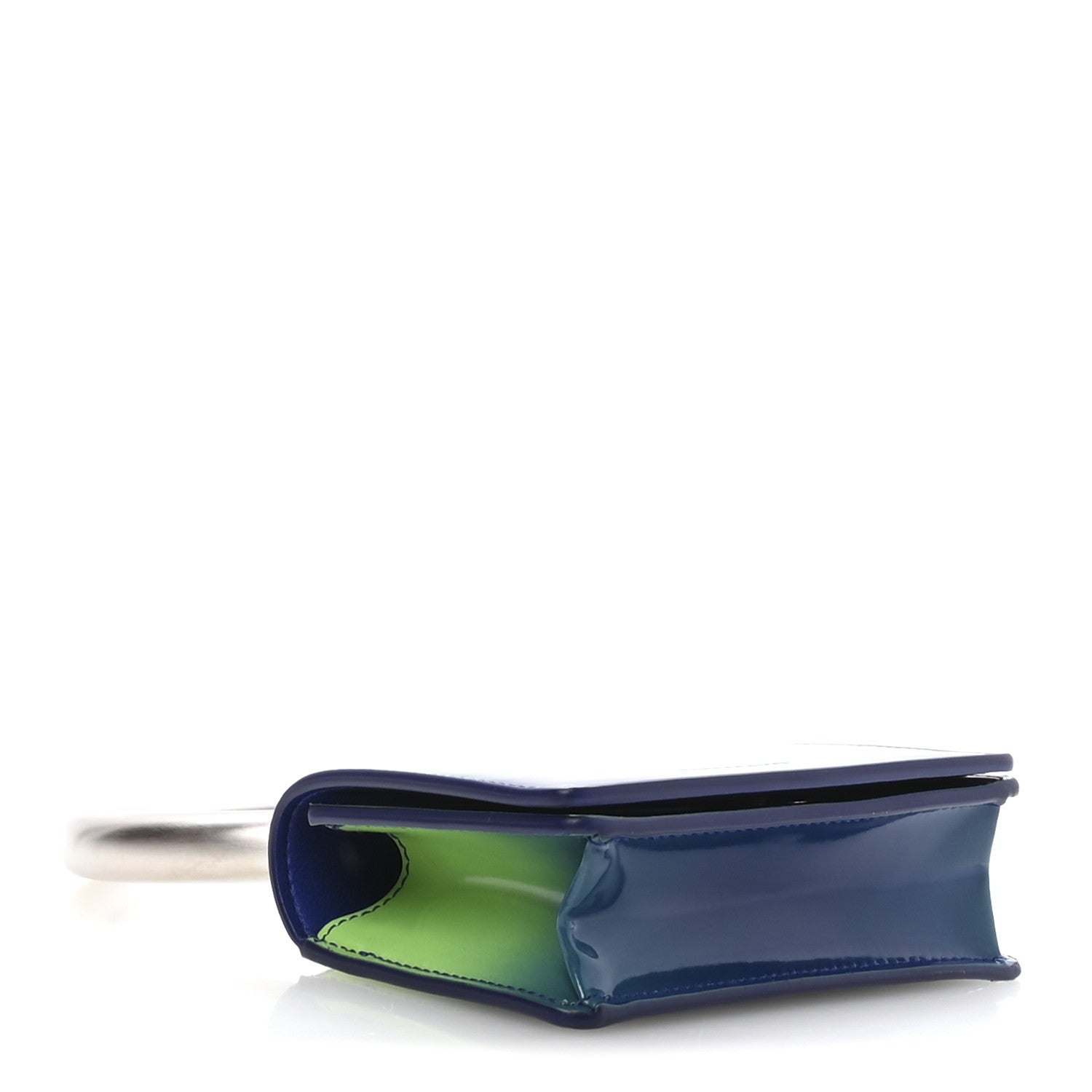 Salvatore Ferragamo Smooth Airbrushed Calfskin Micro Pouch Lime Lapis 4 of 11