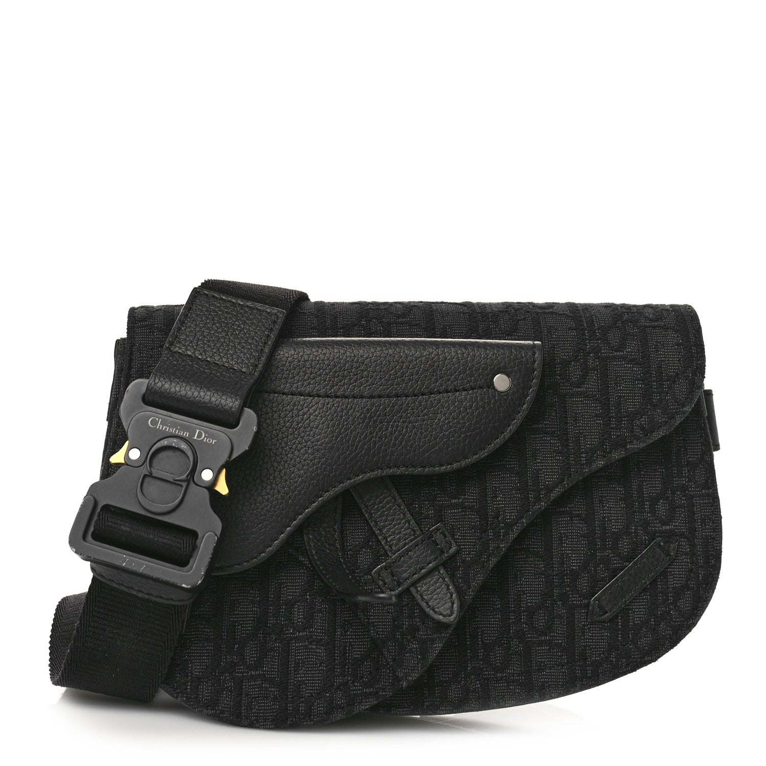 Christian Dior Oblique Saddle Messenger Pouch Blue Black 1 of 9