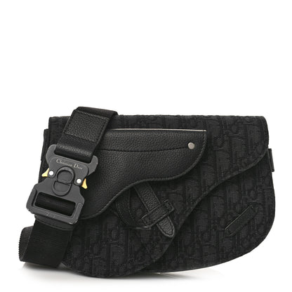 Christian Dior Oblique Saddle Messenger Pouch Blue Black 1 of 9