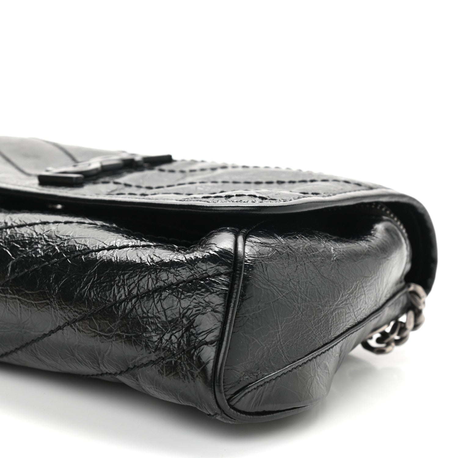 Saint Laurent Crinkled Calfskin Matelasse Monogram Niki Body Bag Black 11 of 11