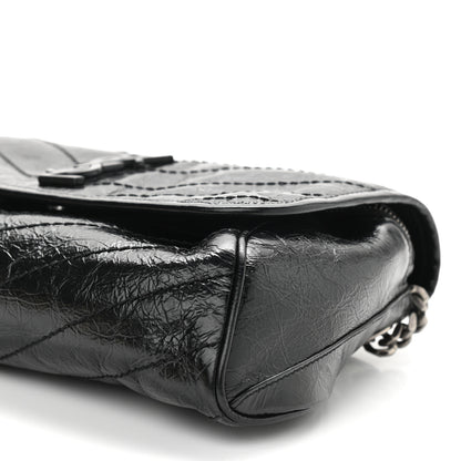 Saint Laurent Crinkled Calfskin Matelasse Monogram Niki Body Bag Black 11 of 11