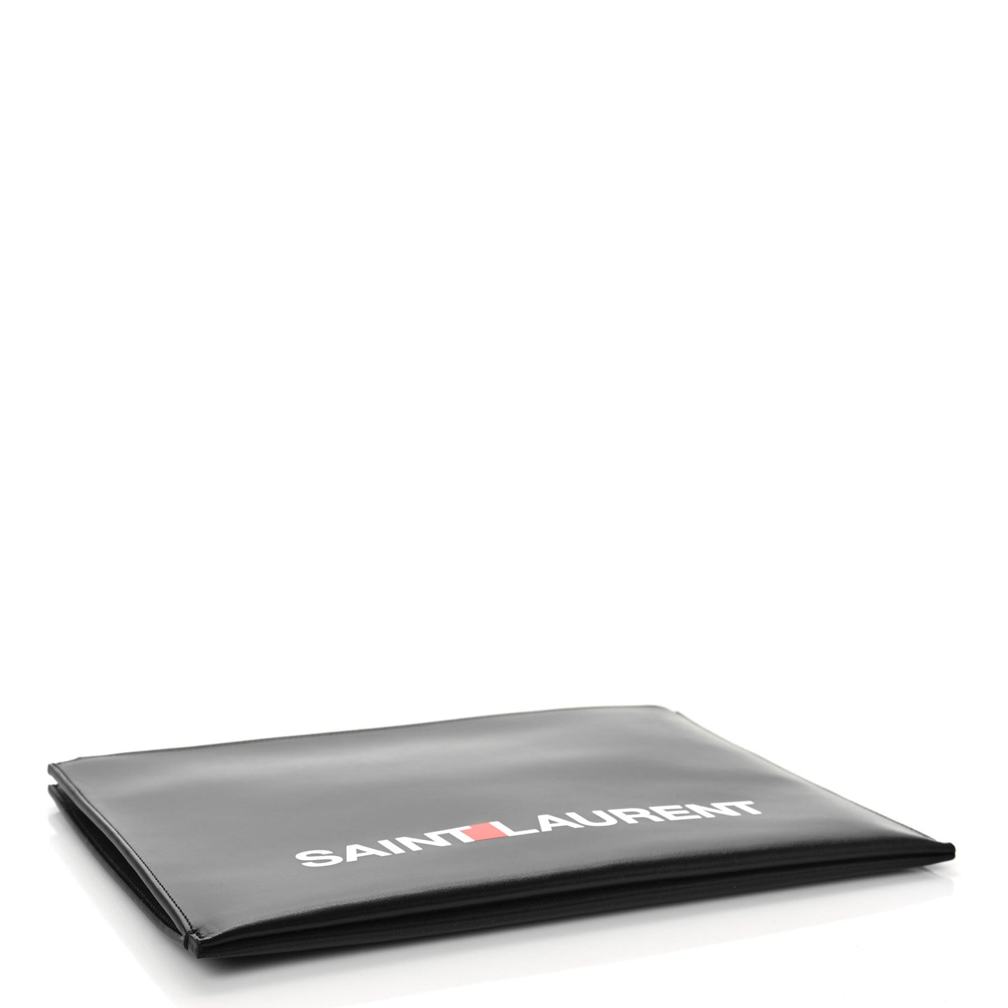 Calfskin Logo Zipped Tablet Pouch Black
