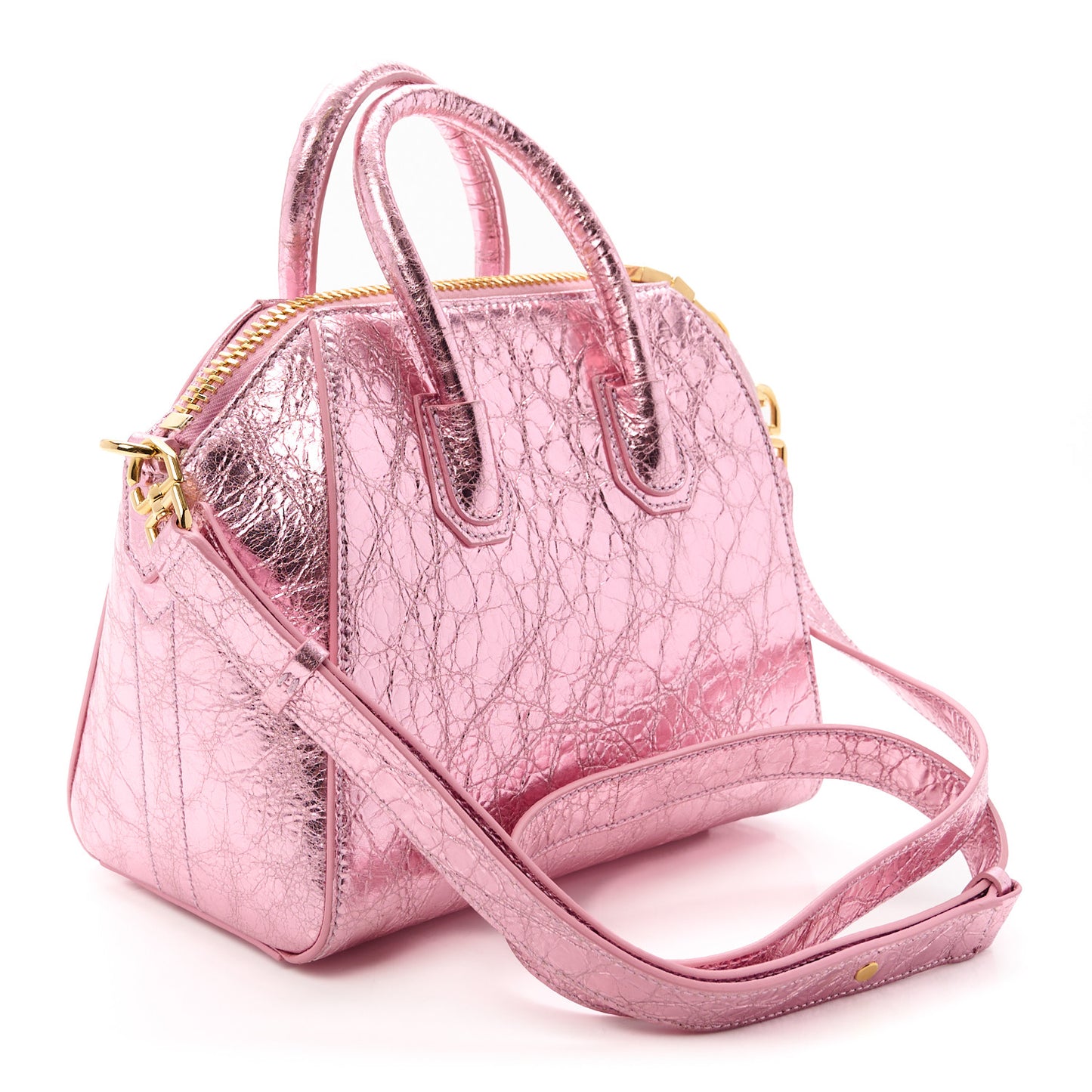 Laminated Lambskin Mini Antigona Silk Pink