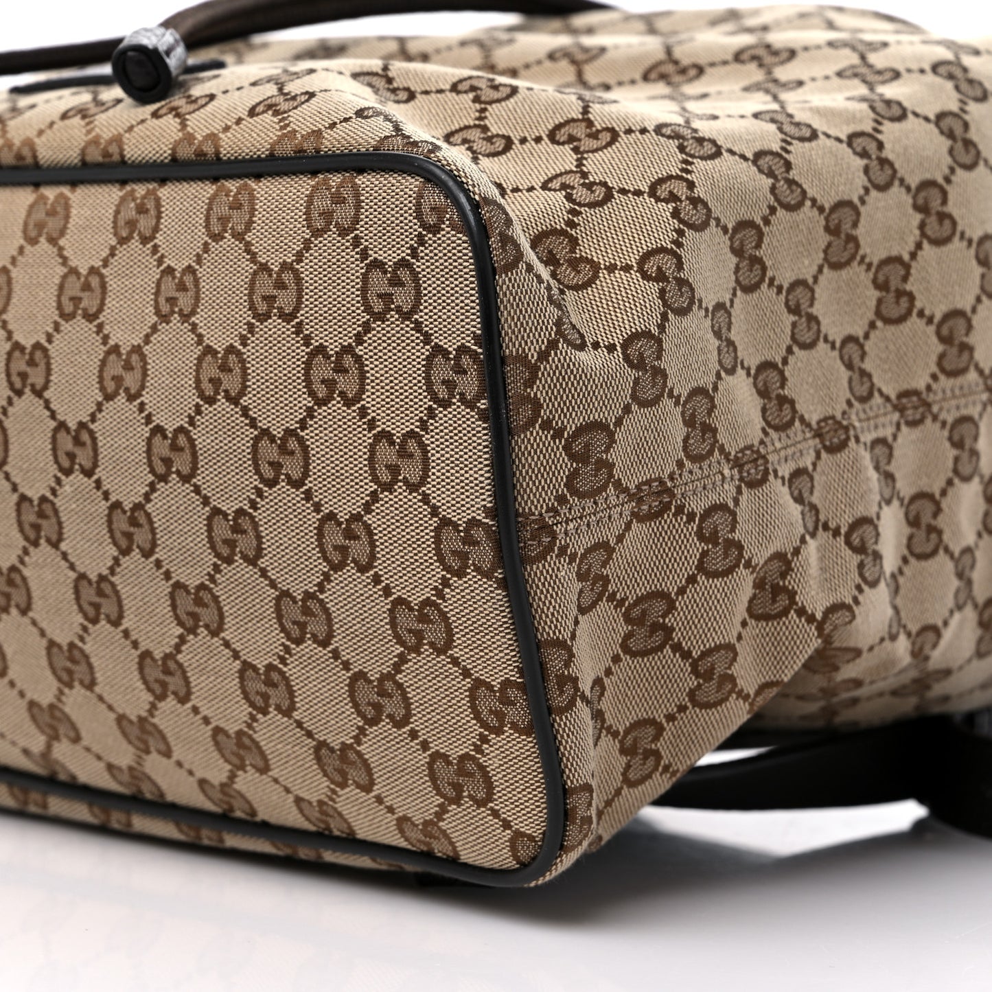 Monogram Dollar Calfskin O Drawstring Backpack Beige Ebony Testa di Moro Dark Chocolate