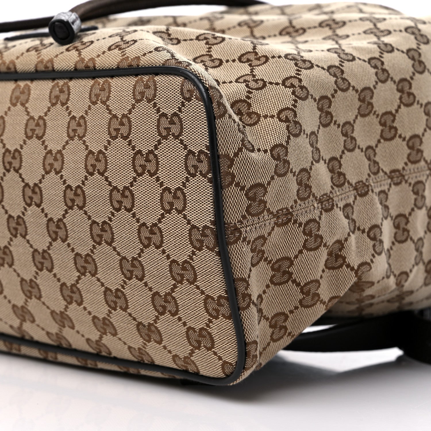 Gucci Monogram Dollar Calfskin O Drawstring Backpack Beige Ebony Testa di Moro Dark Chocolate 9 of 9