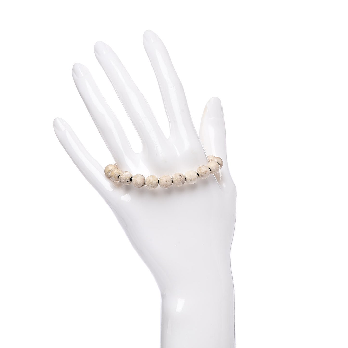 Sterling Silver Riverstone 8mm Spiritual Beads Bracelet