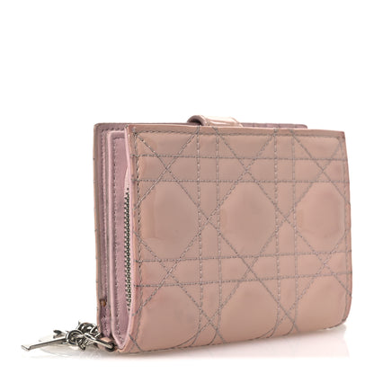 Christian Dior Patent Cannage Lady Dior Eden Wallet Rose Clair 2 of 15