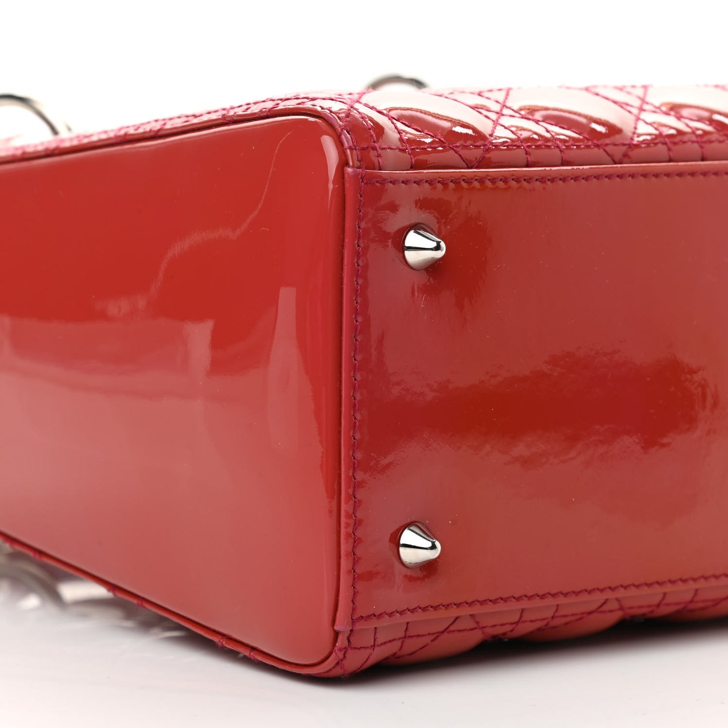 Patent Cannage Medium Lady Dior Red