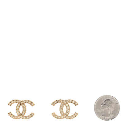 Chanel Crystal CC Earrings  Gold 2 of 4