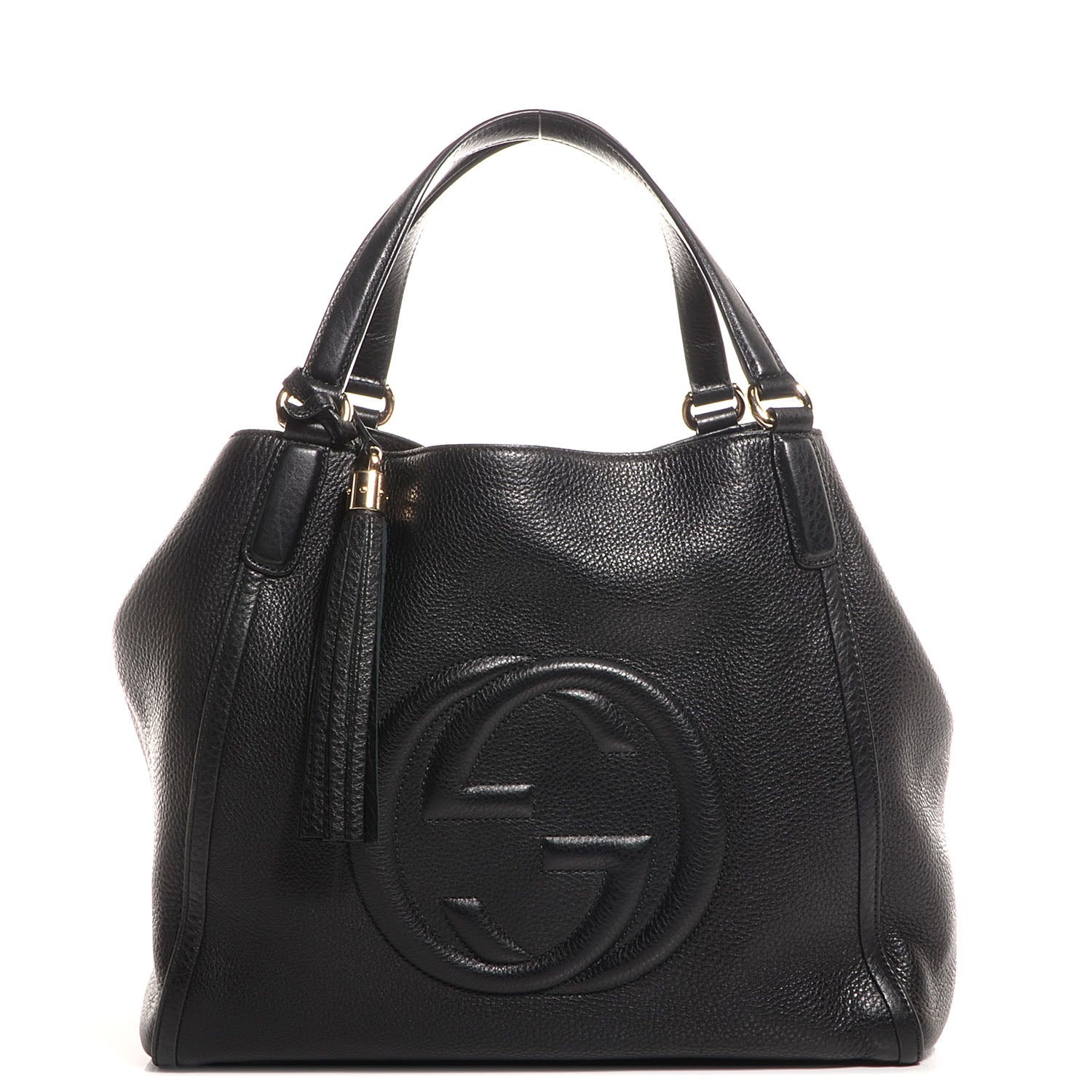 Gucci Pebbled Calfskin Medium Soho Shoulder Bag Black 1 of 7