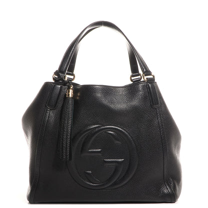 Gucci Pebbled Calfskin Medium Soho Shoulder Bag Black 1 of 7