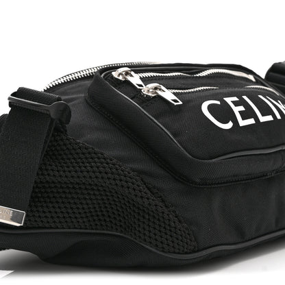 Celine Cotton Gabardine Logo Print Trekking Belt Bag Black 10 of 11