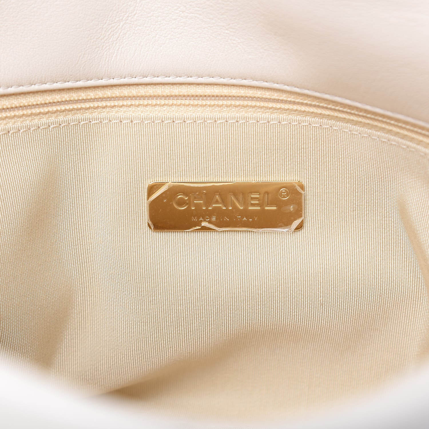 Chanel Lambskin Quilted Large 19 Flap Light Beige 6 of 9