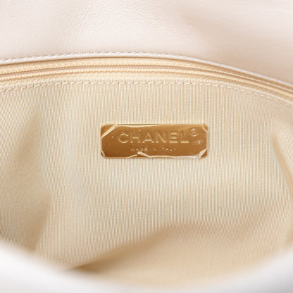 Chanel Lambskin Quilted Large 19 Flap Light Beige 6 of 9