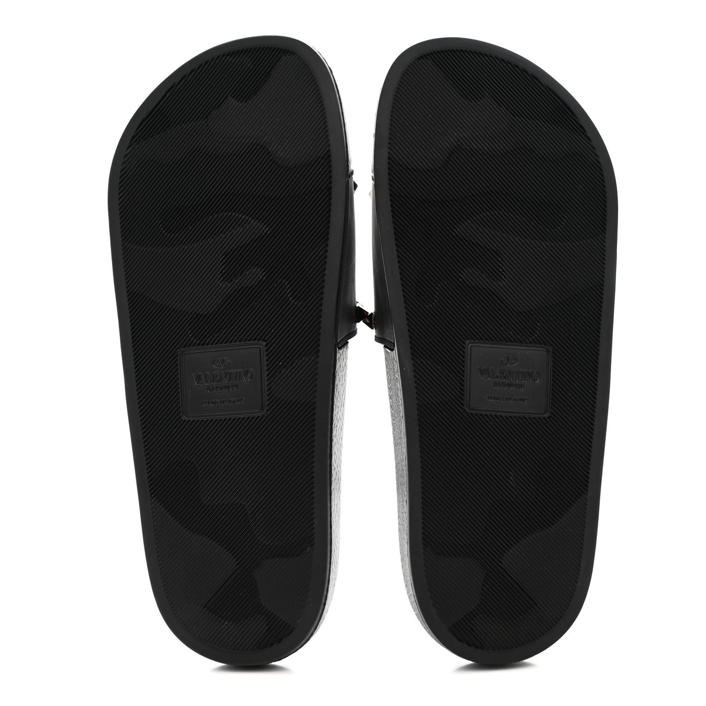 Rubber Rockstud Slide Sandals 39 Black