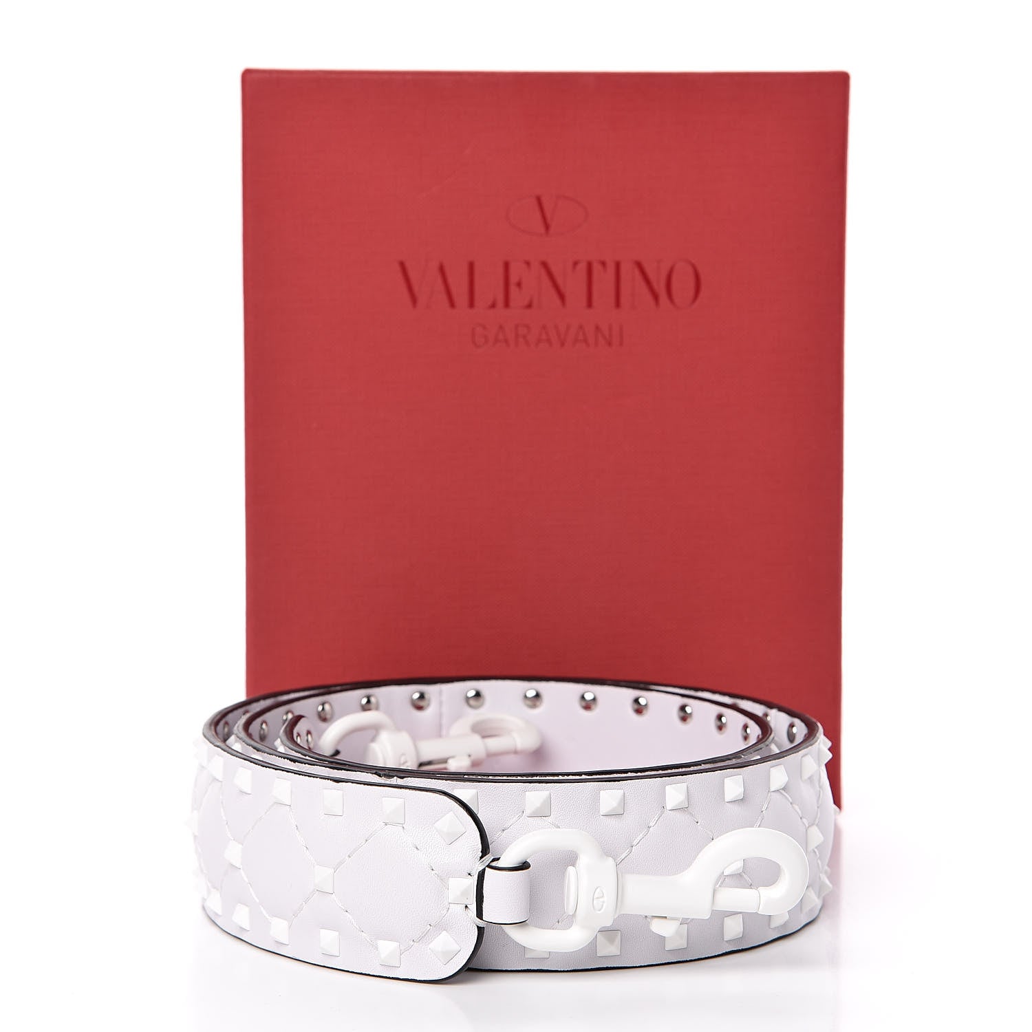 Valentino Garavani Lambskin Free Rockstud Spike Shoulder Strap Optic White 6 of 6