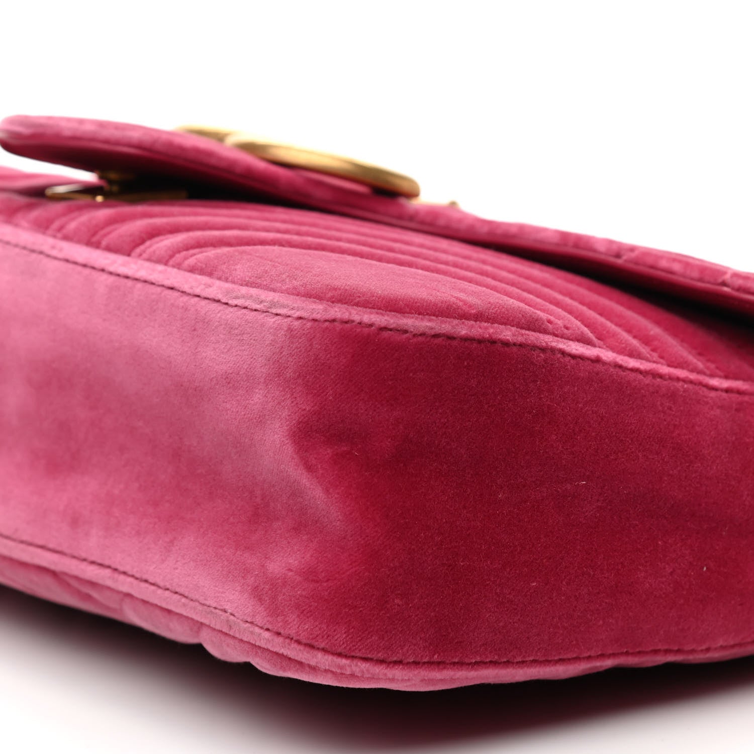 Gucci Velvet Matelasse Medium GG Marmont Shoulder Bag Light Raspberry Rose 9 of 11