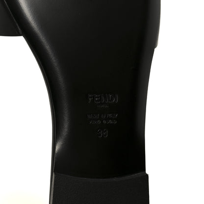 Fendi Vitello Cuoio Baguette Flat Slide Sandals 38 Black 8 of 8