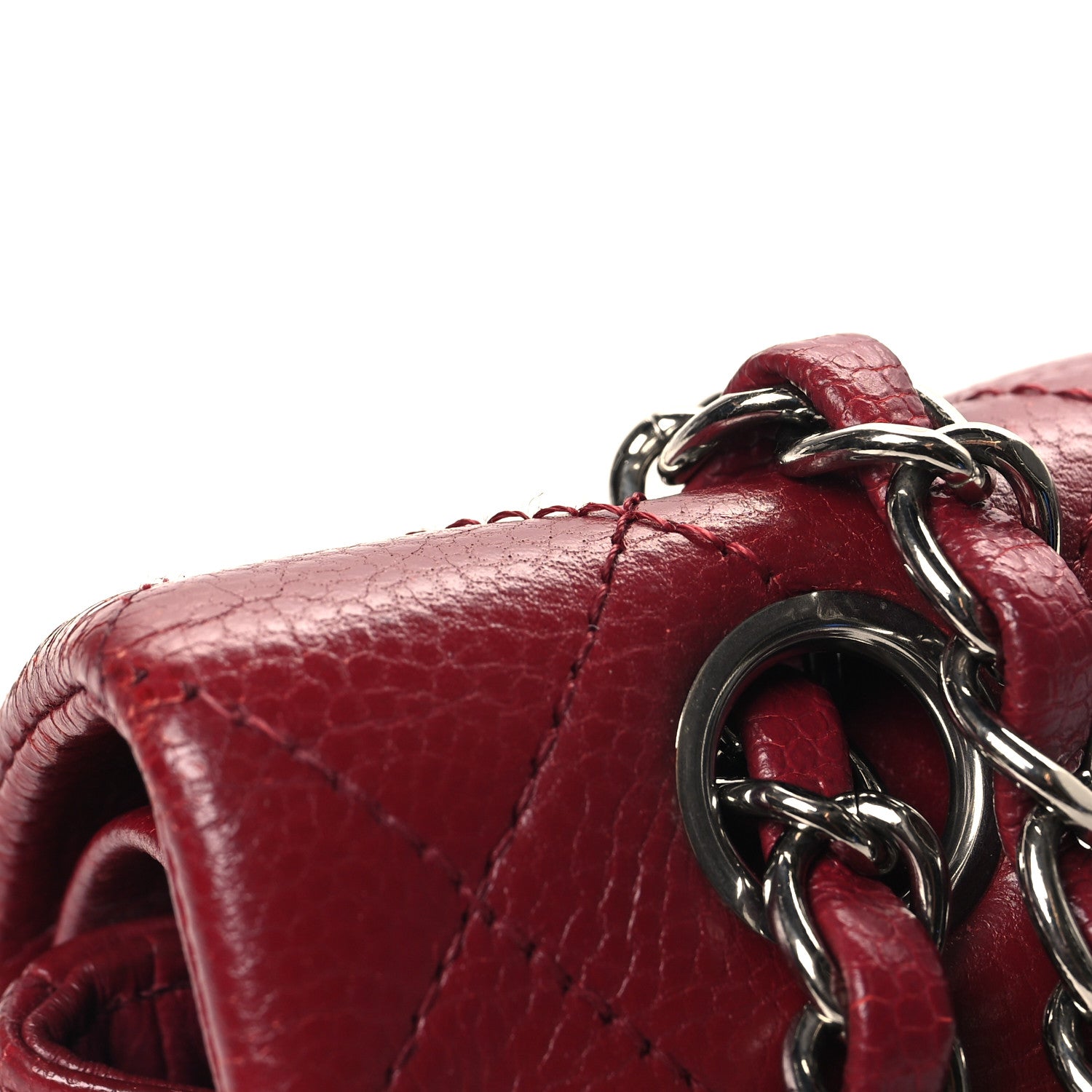 Chanel Caviar Quilted Medium Double Flap Dark Red 14 of 15
