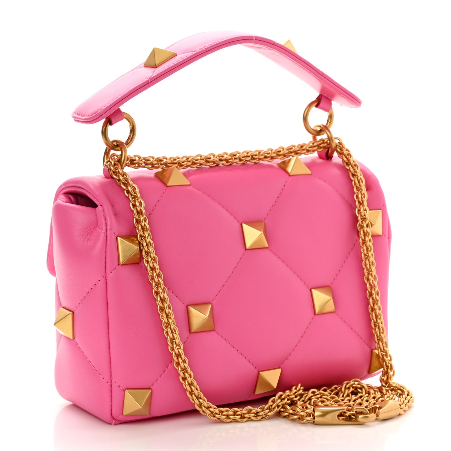 Nappa Medium Roman Stud Shoulder Bag Feminine Pink