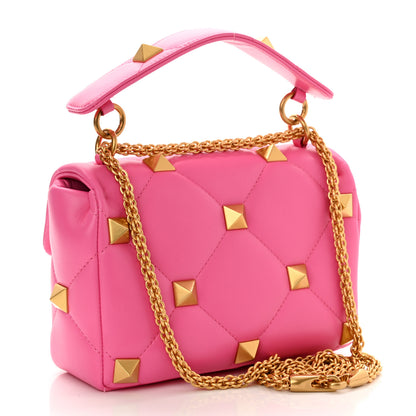 Valentino Garavani Nappa Medium Roman Stud Shoulder Bag Feminine Pink 3 of 9