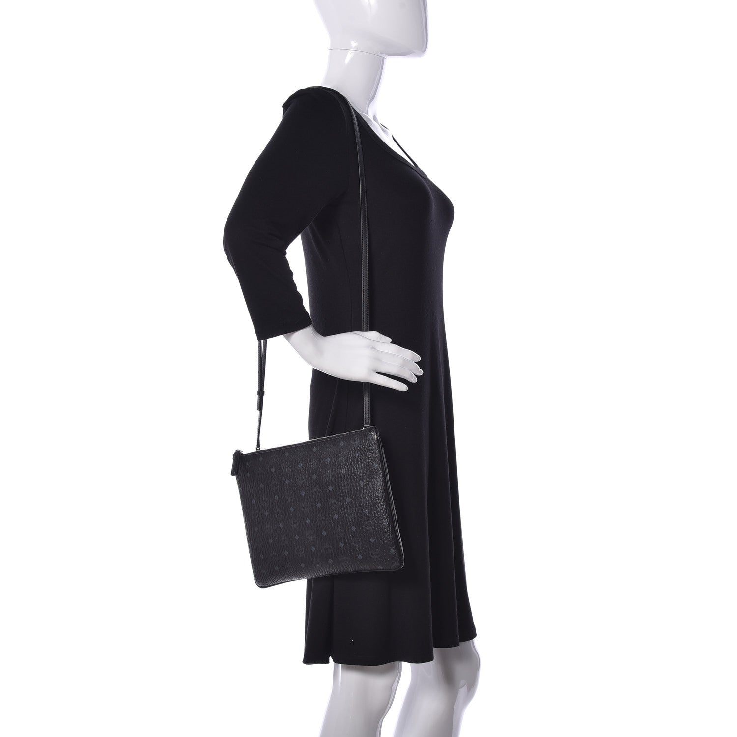 MCM Visetos Crossbody Pouch Black 2 of 9