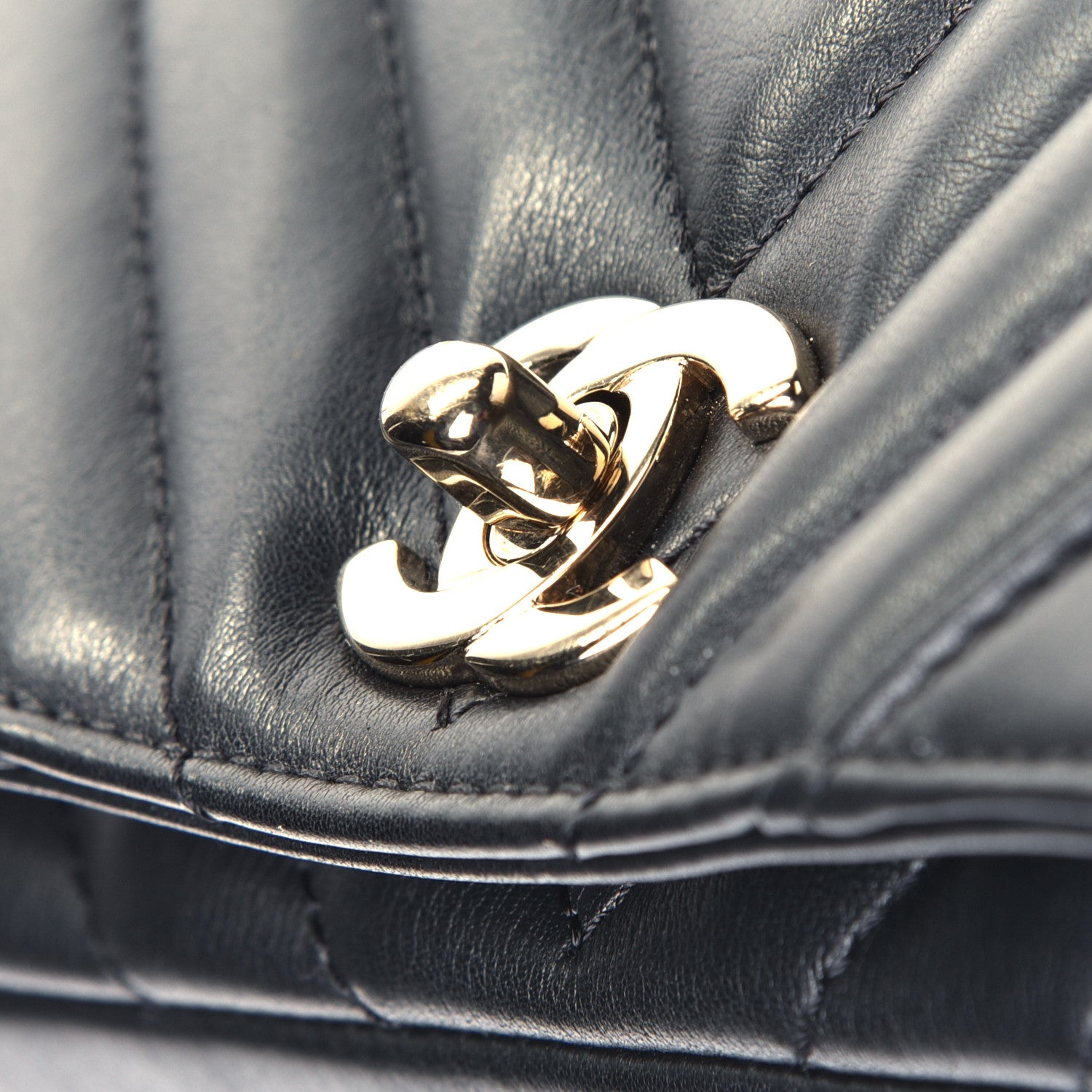 Chanel Calfskin Chevron Quilted Mini Statement Flap Black 5 of 5