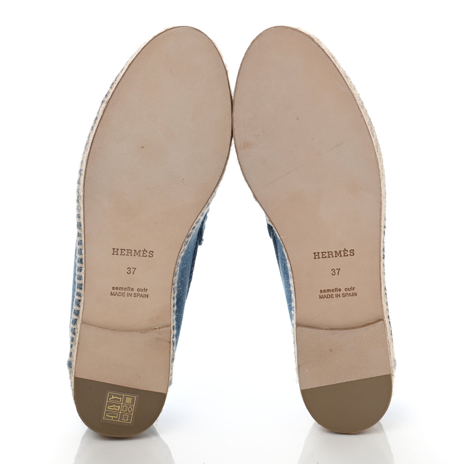 Hermes Denim Canvas Womens Trip Espadrilles 37 Bleu Clair 5 of 7