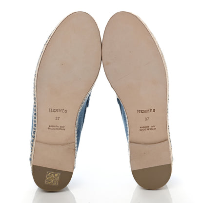Hermes Denim Canvas Womens Trip Espadrilles 37 Bleu Clair 5 of 7