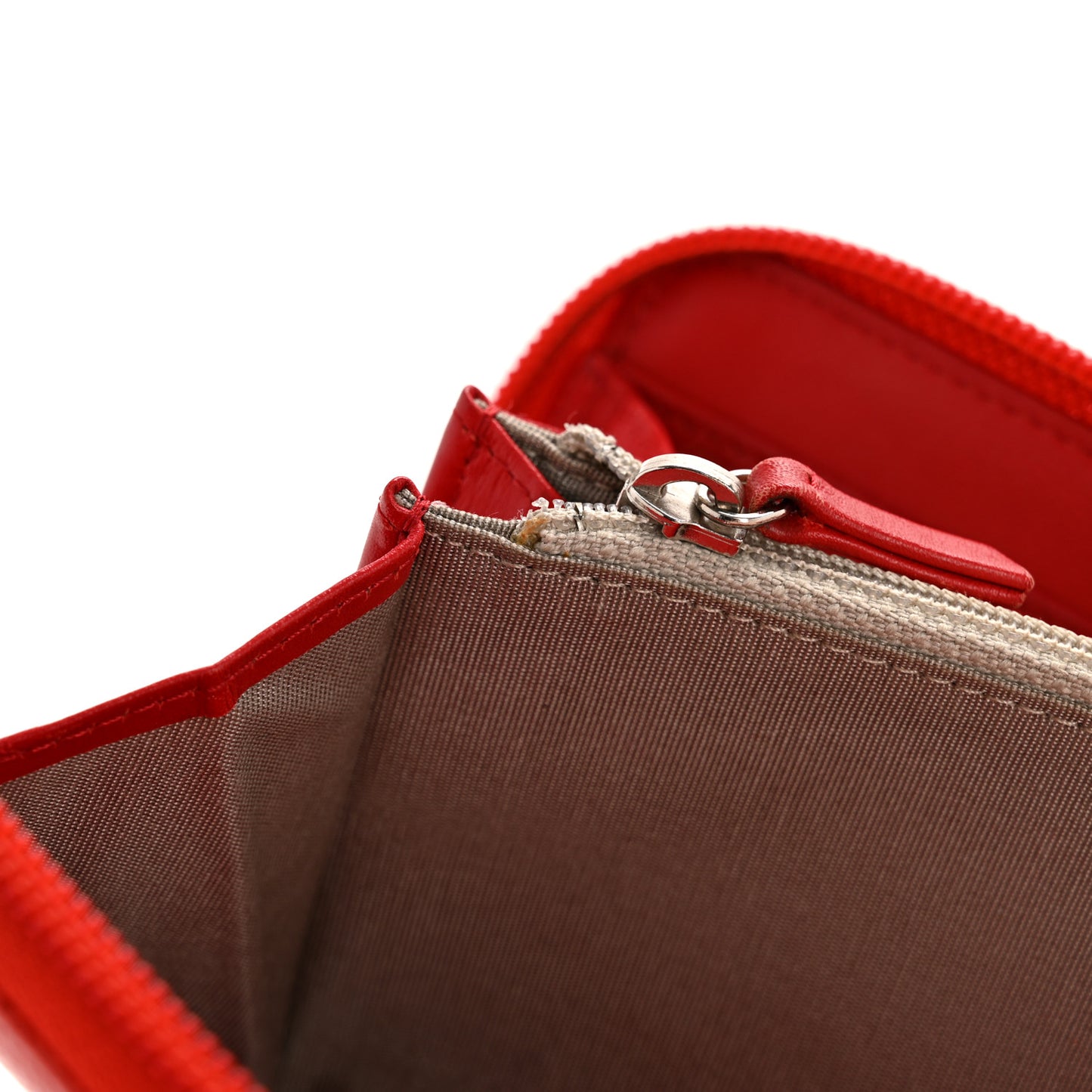 Caviar Large Timeless CC Zip Around Wallet Red