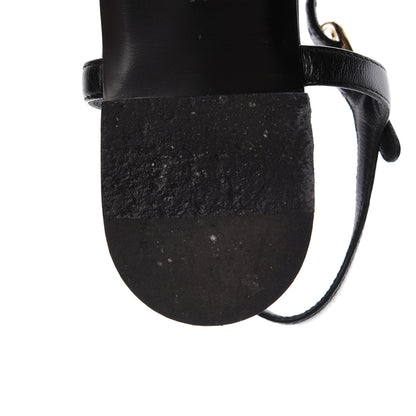 Chanel Lambskin Camellia Thong Sandals 38.5 Black 12 of 18