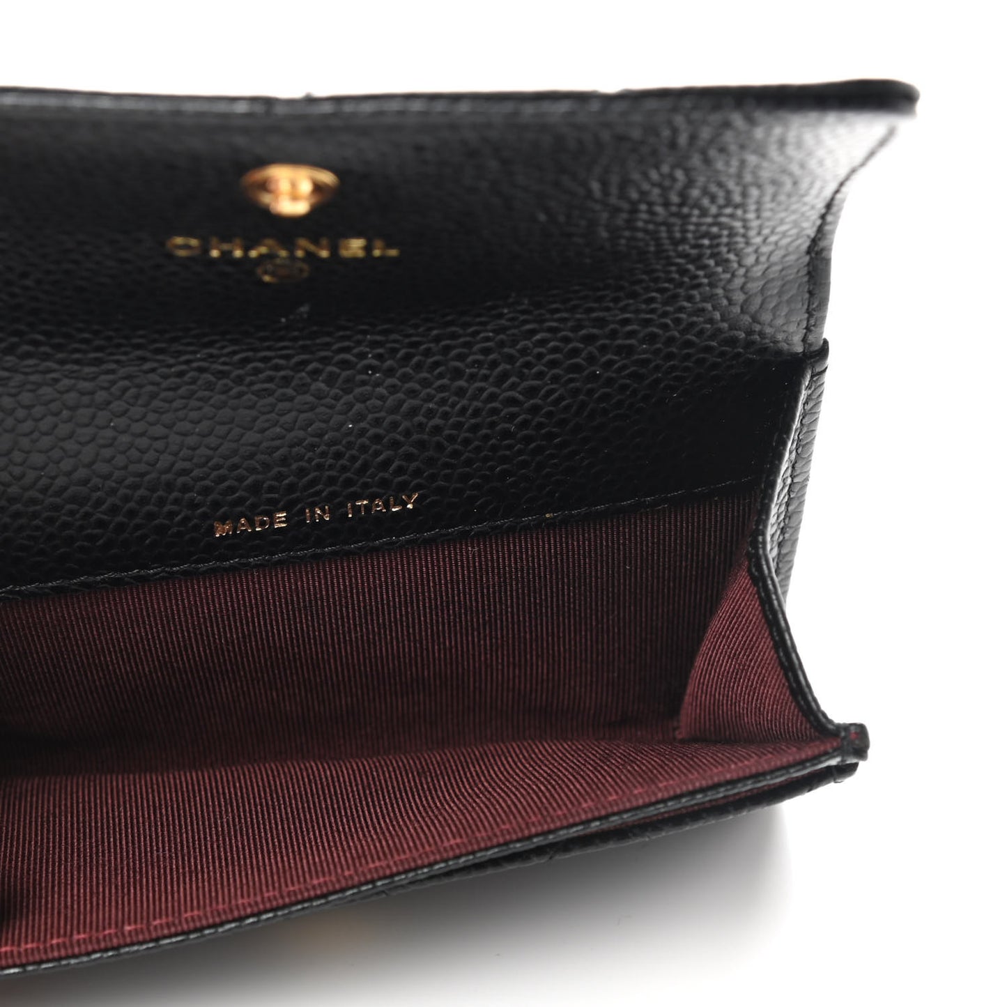 Caviar Quilted Flap Card Holder Black