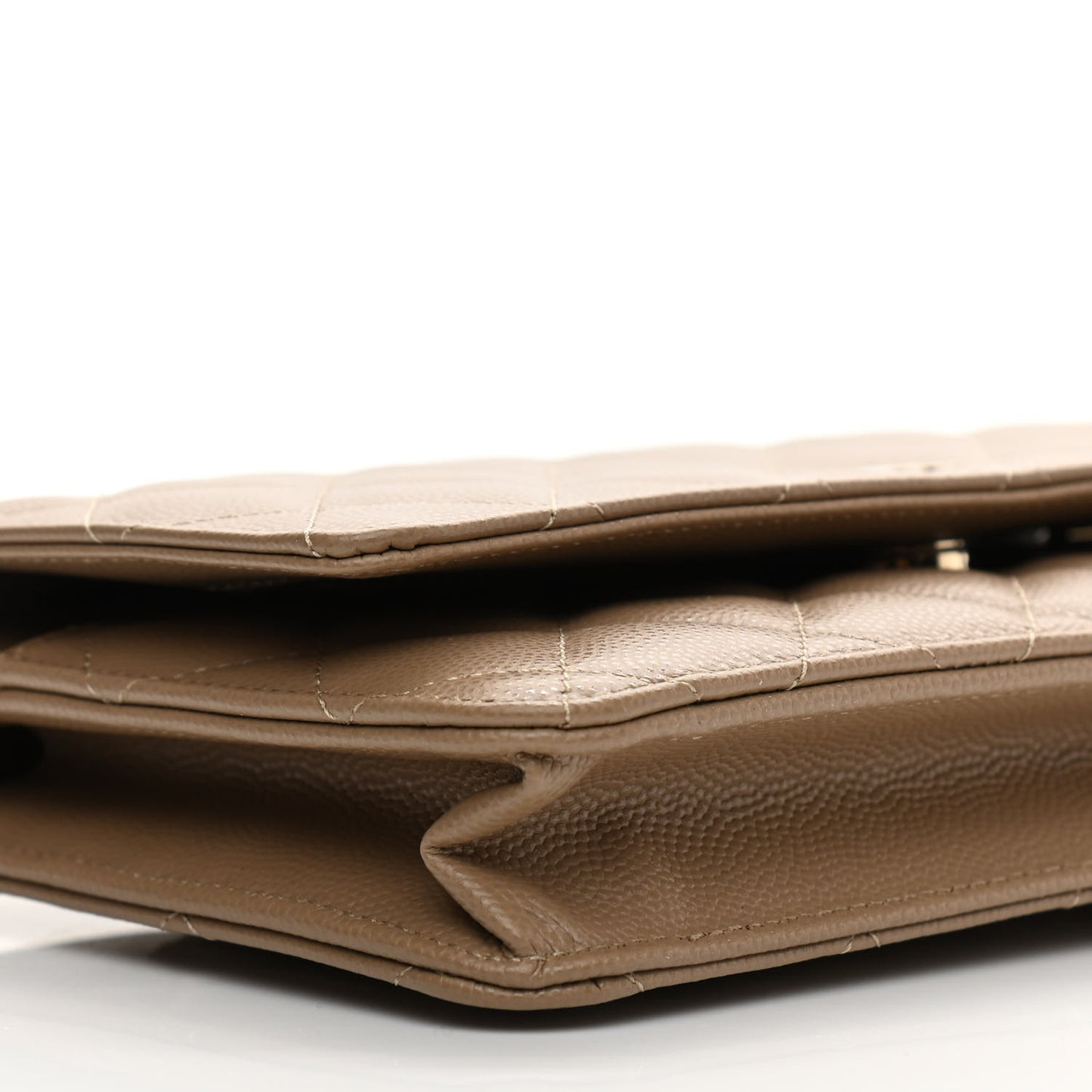 Caviar Quilted Wallet On Chain WOC Beige