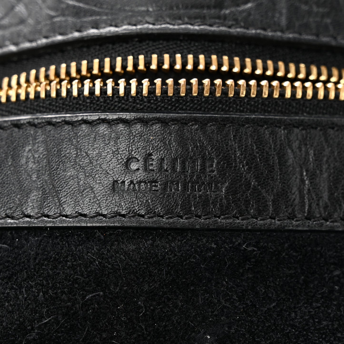 Crocodile Embossed Calfskin Medium Belt Cabas Phantom Black
